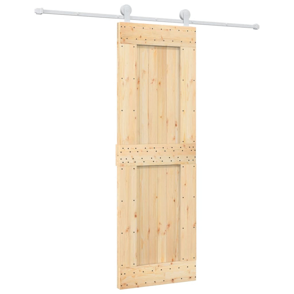 Ușă Glisantă Cu Set De Feronerie 70X210 Cm, Lemn Masiv De Pin