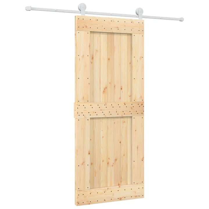 Ușă Glisantă Cu Set De Feronerie 85X210 Cm, Lemn Masiv De Pin