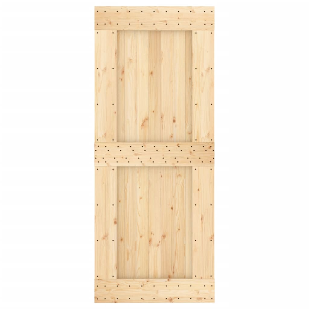 Ușă Glisantă Cu Set De Feronerie 85X210 Cm, Lemn Masiv De Pin
