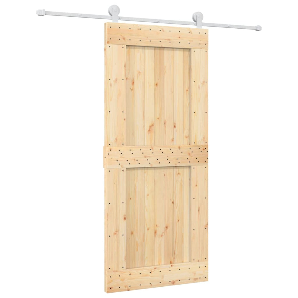 Ușă Glisantă Cu Set Feronerie, 90X210 Cm, Lemn Masiv De Pin