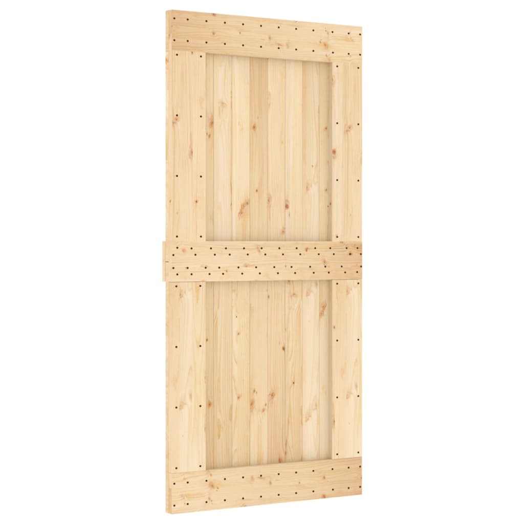 Ușă Glisantă Cu Set De Feronerie 95X210 Cm, Lemn Masiv De Pin