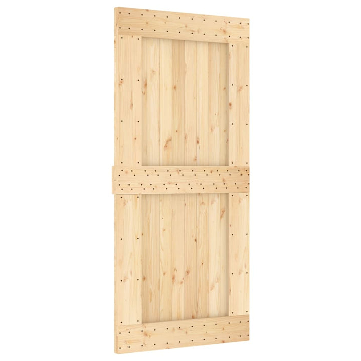 Ușă Glisantă Cu Set De Feronerie 95X210 Cm, Lemn Masiv De Pin