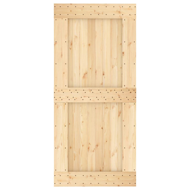 Ușă Glisantă Cu Set De Feronerie 95X210 Cm, Lemn Masiv De Pin