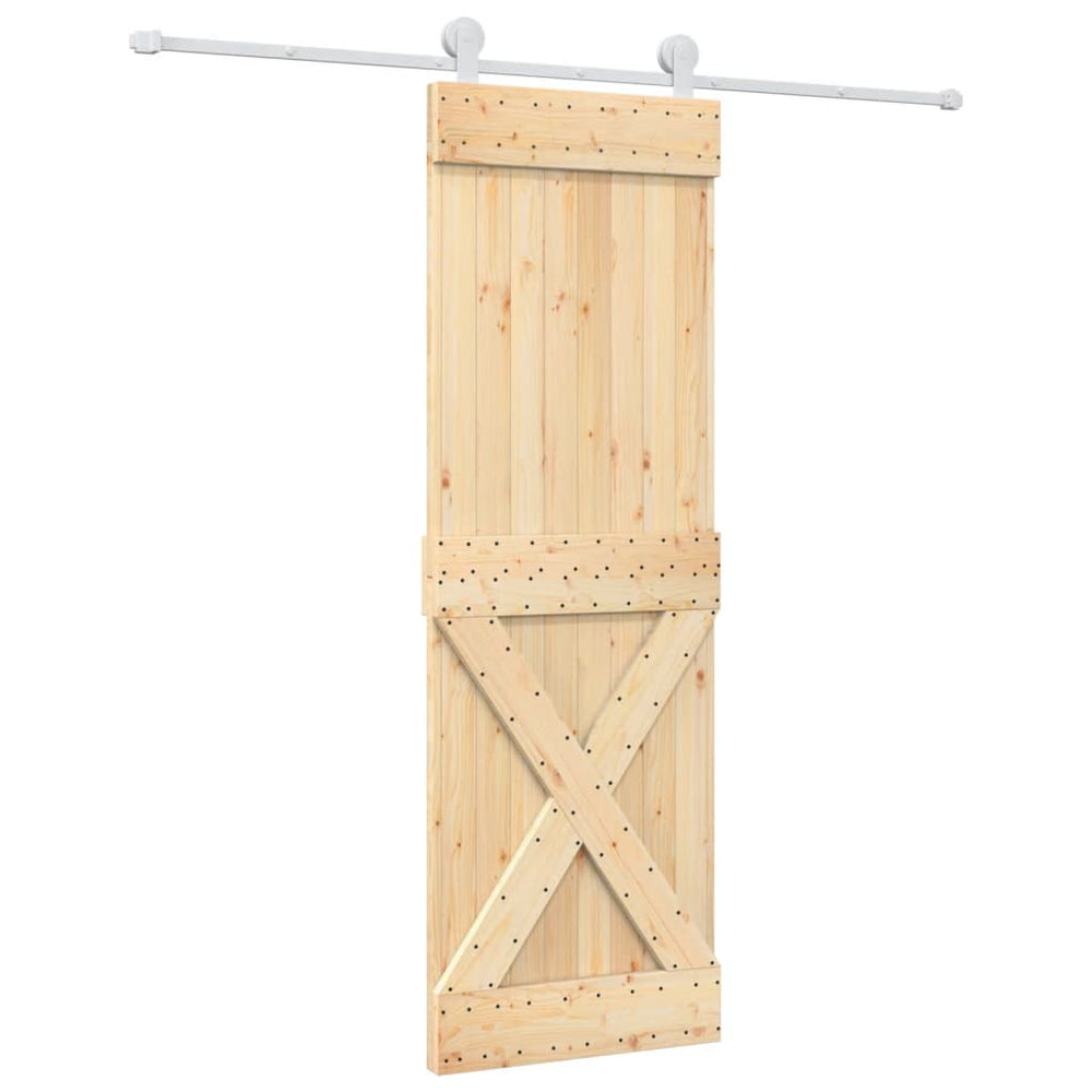Ușă Glisantă Cu Set De Feronerie 70X210 Cm, Lemn Masiv De Pin