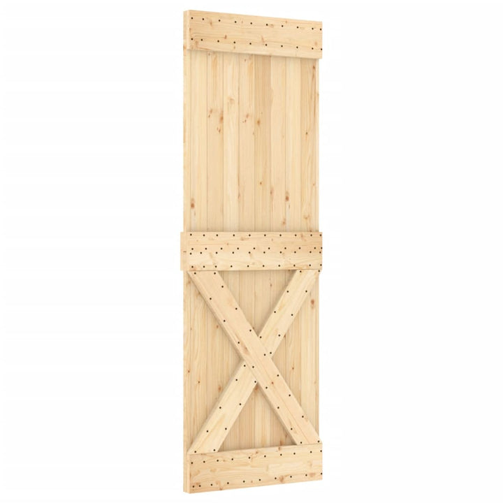 Ușă Glisantă Cu Set De Feronerie 70X210 Cm, Lemn Masiv De Pin