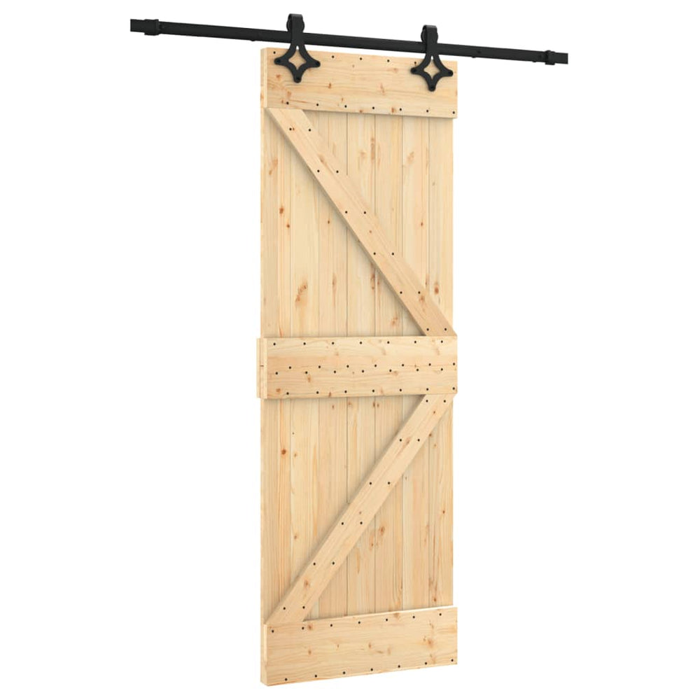 Ușă Glisantă Cu Set De Feronerie 70X210 Cm, Lemn Masiv De Pin