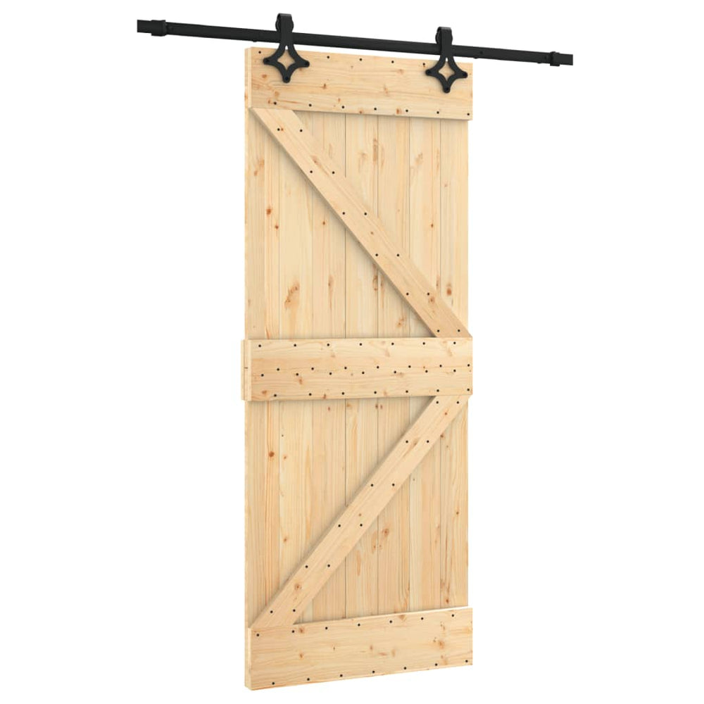 Ușă Glisantă Cu Set De Feronerie 85X210 Cm, Lemn Masiv De Pin