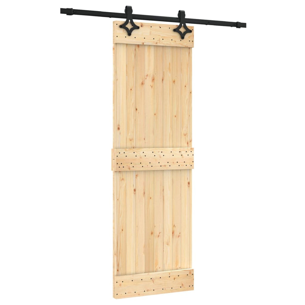 Ușă Glisantă Cu Set De Feronerie 70X210 Cm, Lemn Masiv De Pin