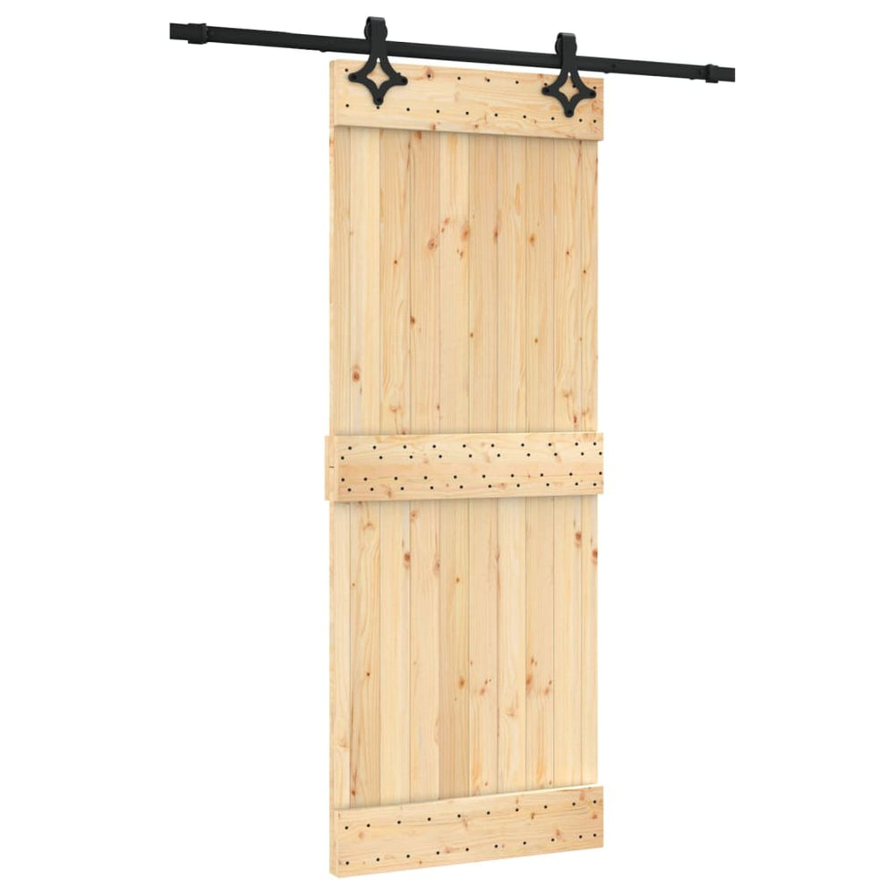Ușă Glisantă Cu Set De Feronerie 80X210 Cm, Lemn Masiv De Pin