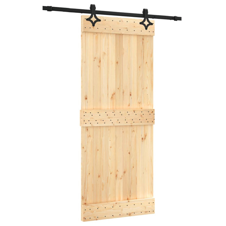 Ușă Glisantă Cu Set De Feronerie 85X210 Cm, Lemn Masiv De Pin