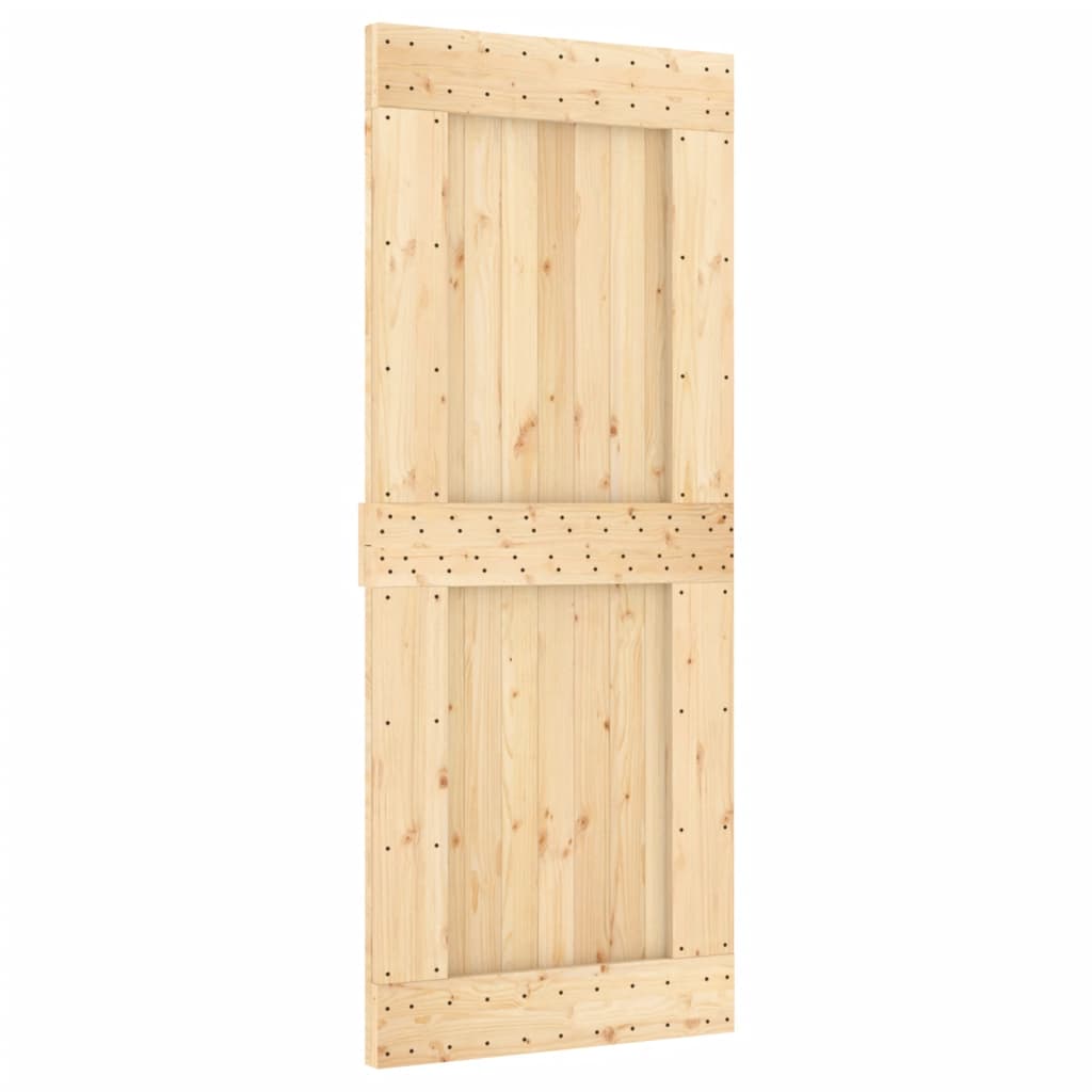 Ușă Glisantă Cu Set De Feronerie 85X210 Cm, Lemn Masiv De Pin