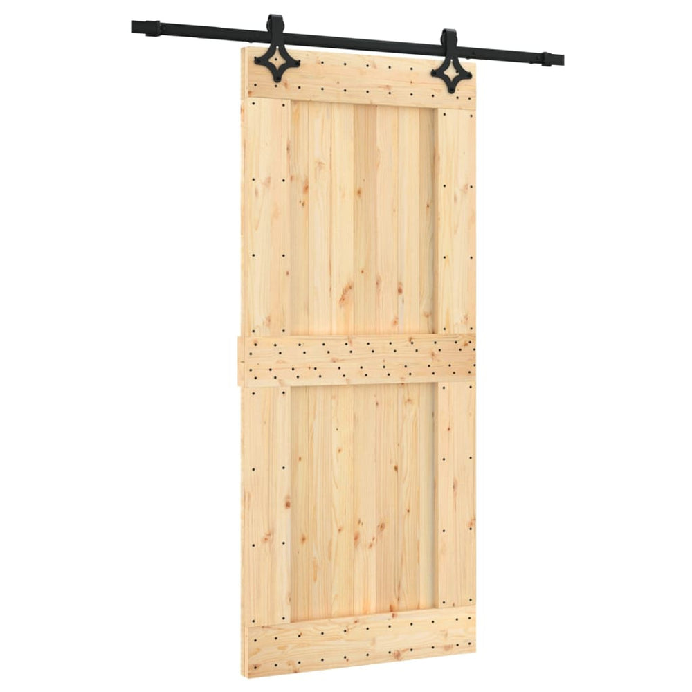 Ușă Glisantă Cu Set Feronerie, 90X210 Cm, Lemn Masiv De Pin