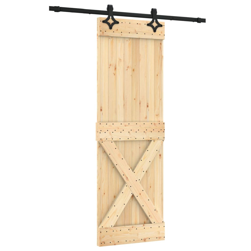 Ușă Glisantă Cu Set De Feronerie 70X210 Cm, Lemn Masiv De Pin