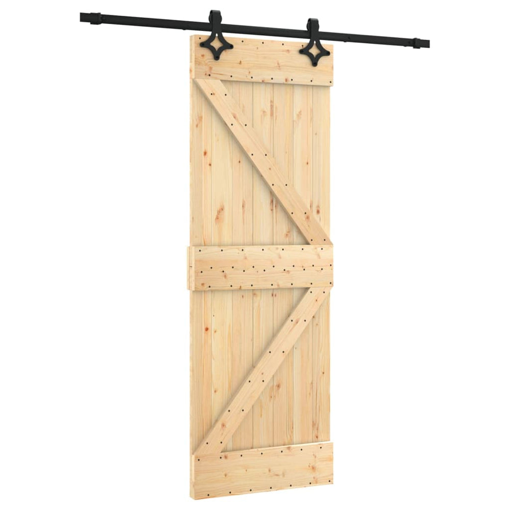 Ușă Glisantă Cu Set De Feronerie 70X210 Cm, Lemn Masiv De Pin
