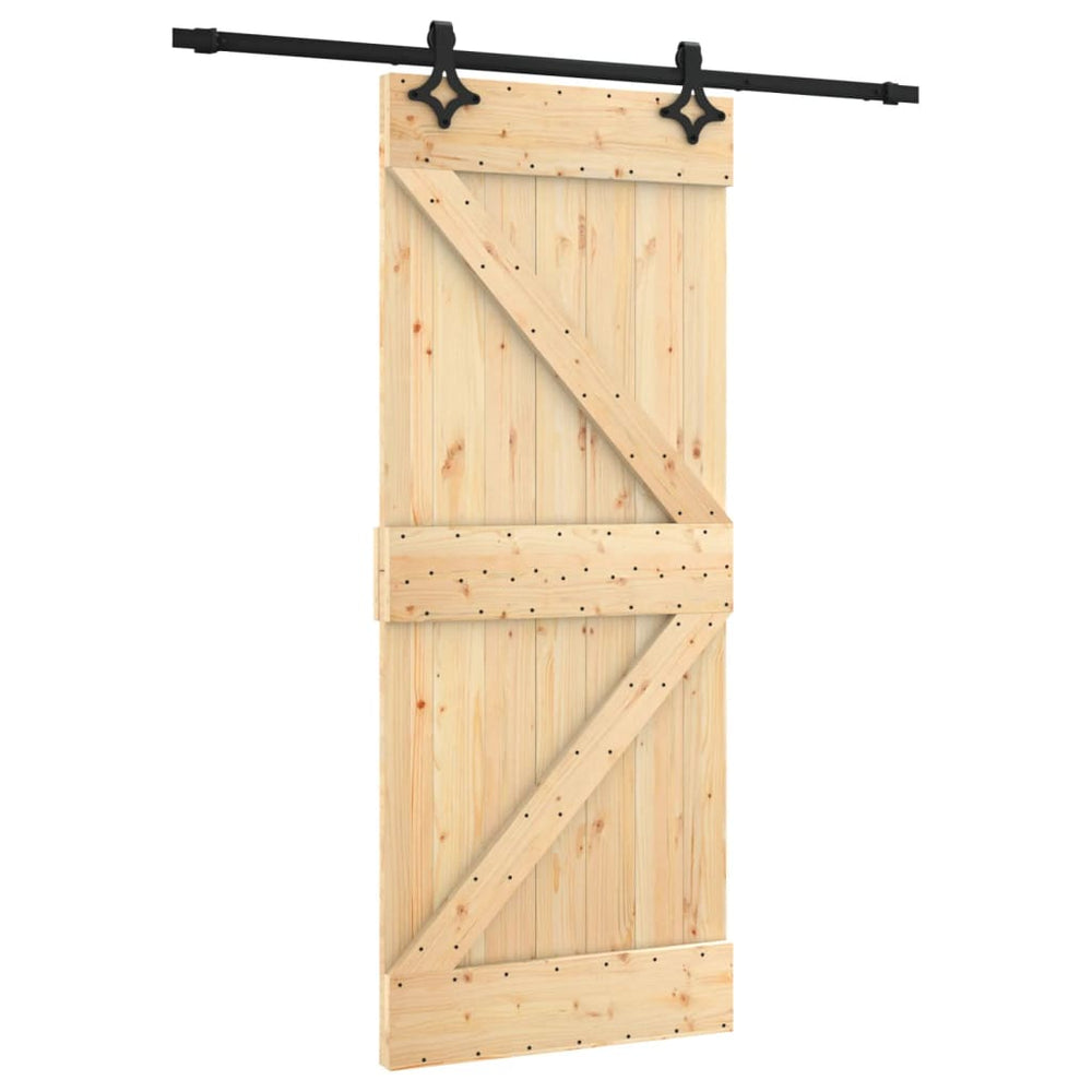 Ușă Glisantă Cu Set De Feronerie 85X210 Cm, Lemn Masiv De Pin