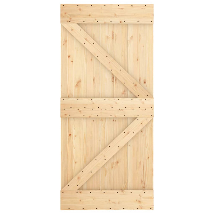 Ușă Glisantă Cu Set De Feronerie 95X210 Cm, Lemn Masiv De Pin