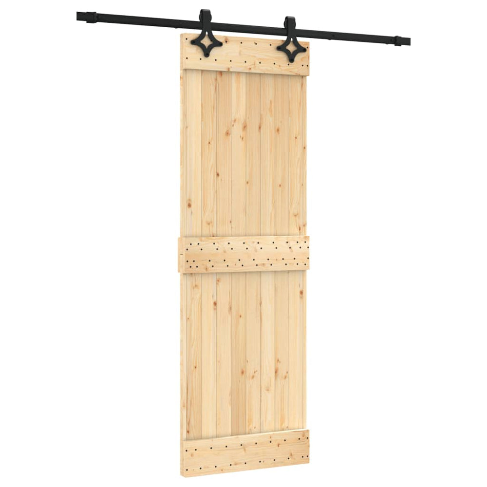 Ușă Glisantă Cu Set De Feronerie 70X210 Cm, Lemn Masiv De Pin