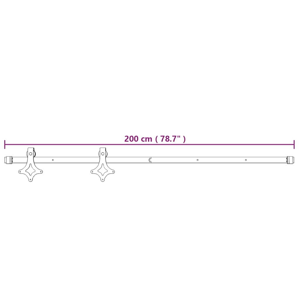 Ușă Glisantă Cu Set De Feronerie 80X210 Cm, Lemn Masiv De Pin