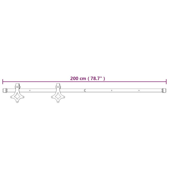 Ușă Glisantă Cu Set De Feronerie 80X210 Cm, Lemn Masiv De Pin