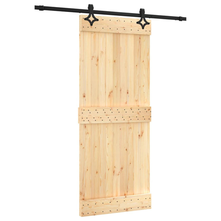 Ușă Glisantă Cu Set De Feronerie 85X210 Cm, Lemn Masiv De Pin