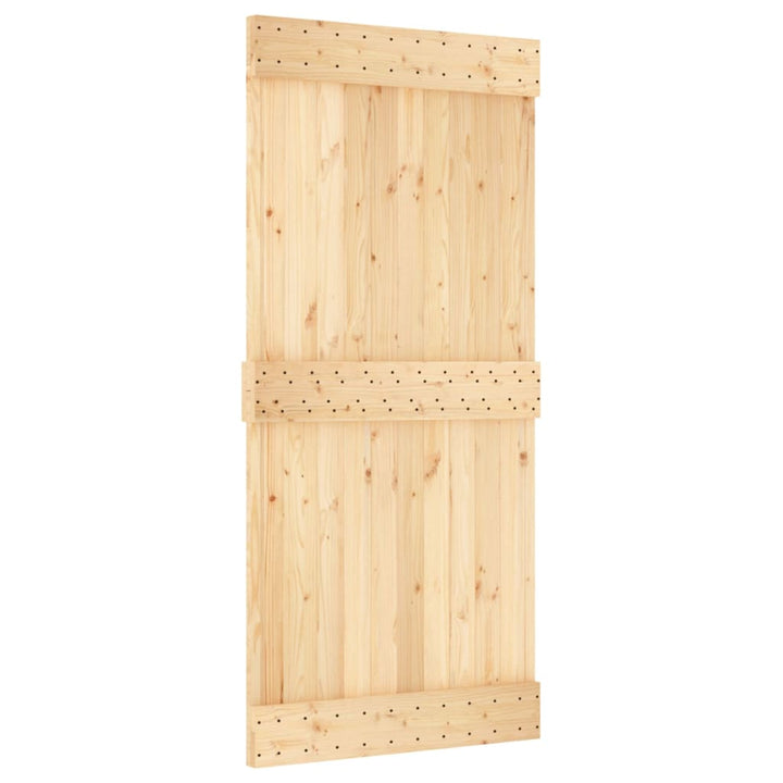 Ușă Glisantă Cu Set De Feronerie 95X210 Cm, Lemn Masiv De Pin