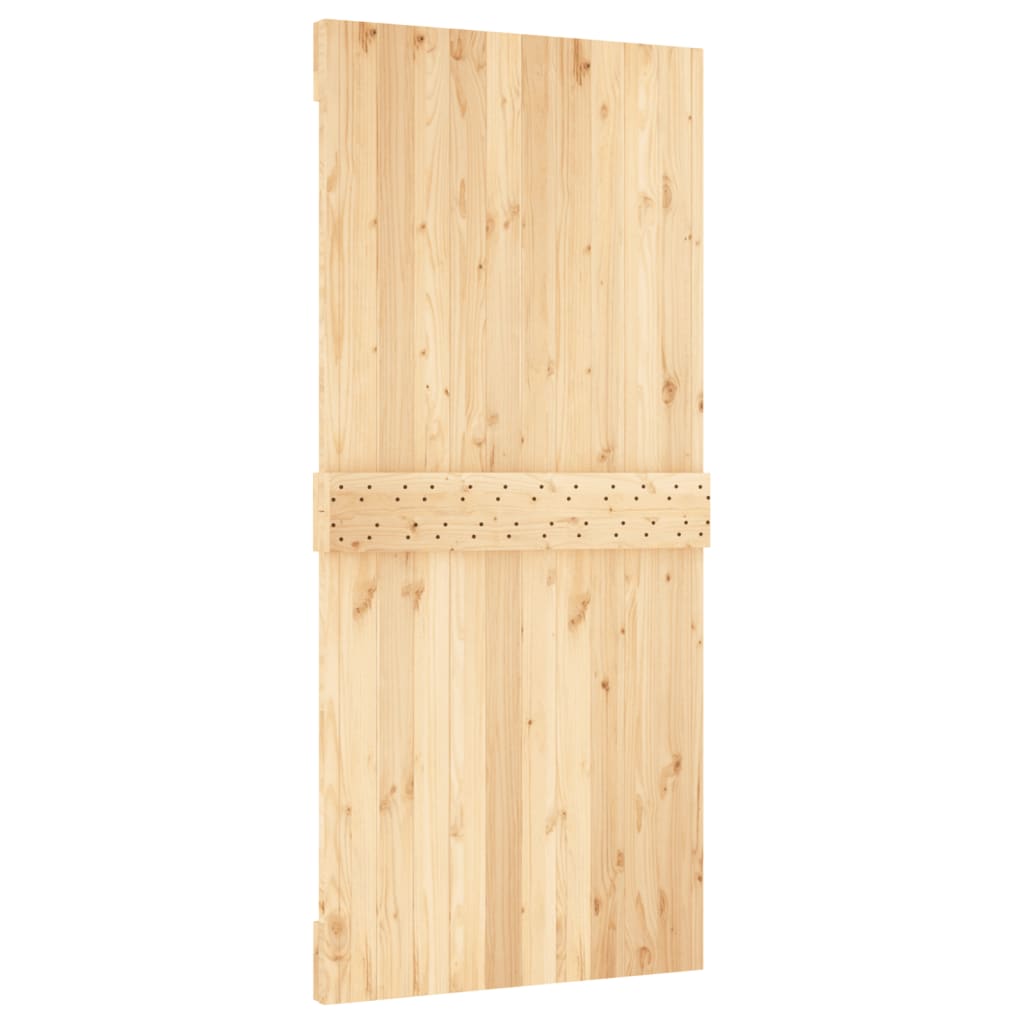 Ușă Glisantă Cu Set De Feronerie 95X210 Cm, Lemn Masiv De Pin
