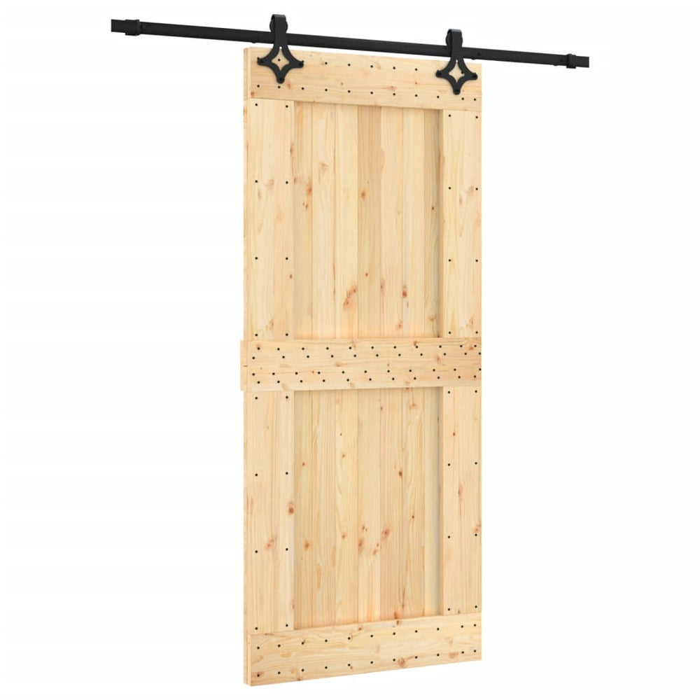 Ușă Glisantă Cu Set Feronerie, 90X210 Cm, Lemn Masiv De Pin