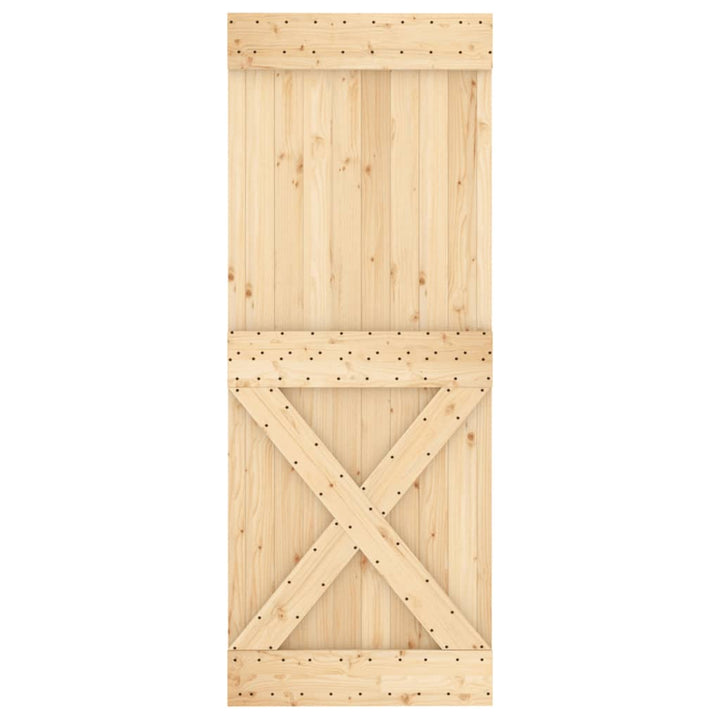 Ușă Glisantă Cu Set De Feronerie 80X210 Cm, Lemn Masiv De Pin