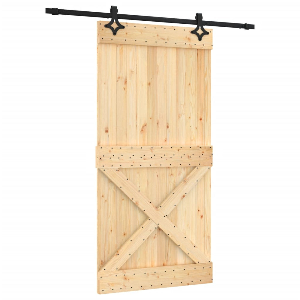 Ușă Glisantă Cu Set Feronerie, 100X210 Cm, Lemn Masiv De Pin