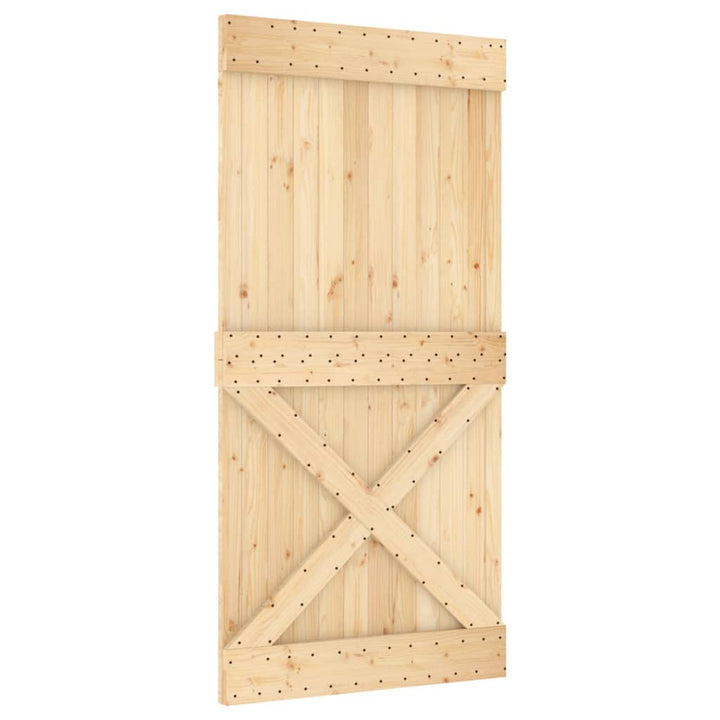 Ușă Glisantă Cu Set Feronerie, 100X210 Cm, Lemn Masiv De Pin