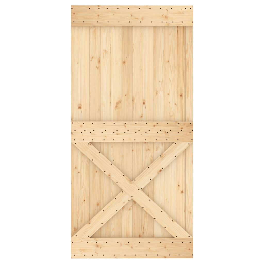 Ușă Glisantă Cu Set Feronerie, 100X210 Cm, Lemn Masiv De Pin