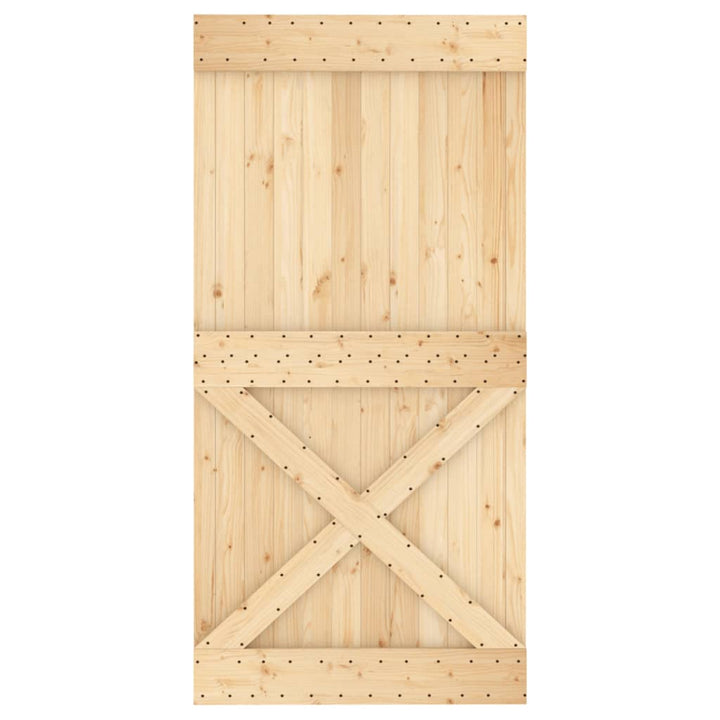 Ușă Glisantă Cu Set Feronerie, 100X210 Cm, Lemn Masiv De Pin