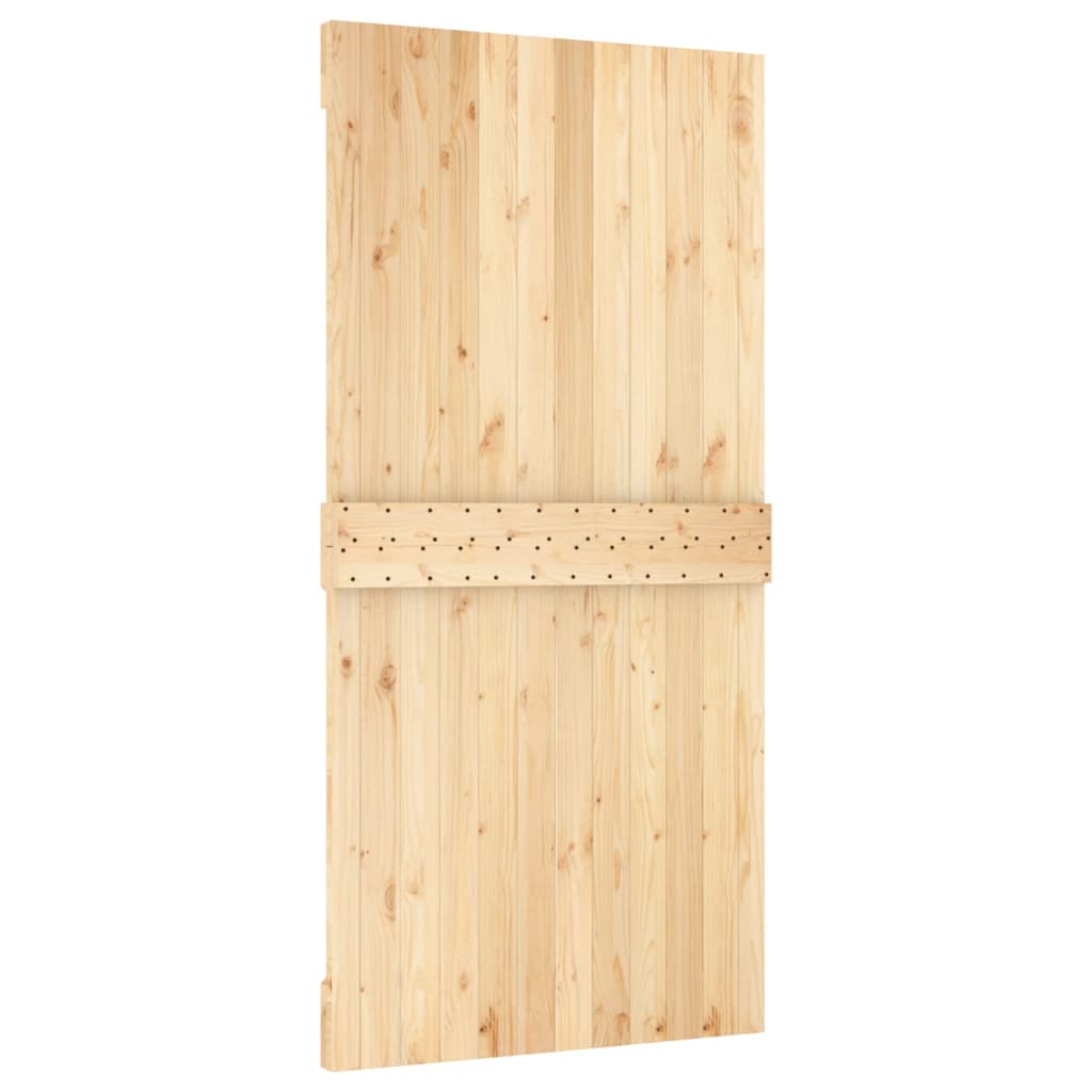 Ușă Glisantă Cu Set Feronerie, 100X210 Cm, Lemn Masiv De Pin