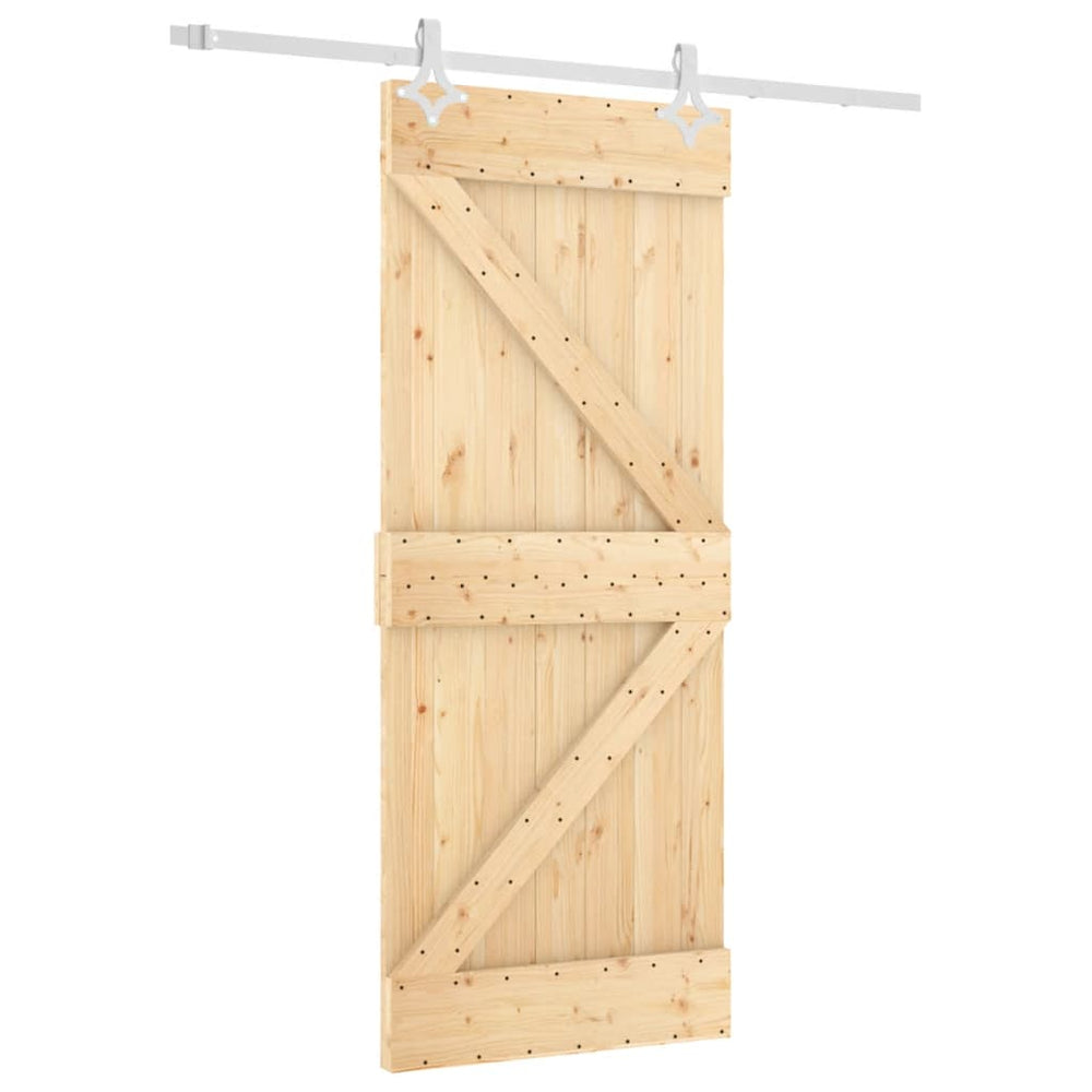 Ușă Glisantă Cu Set De Feronerie 85X210 Cm, Lemn Masiv De Pin