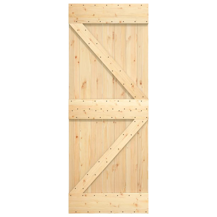 Ușă Glisantă Cu Set De Feronerie 85X210 Cm, Lemn Masiv De Pin