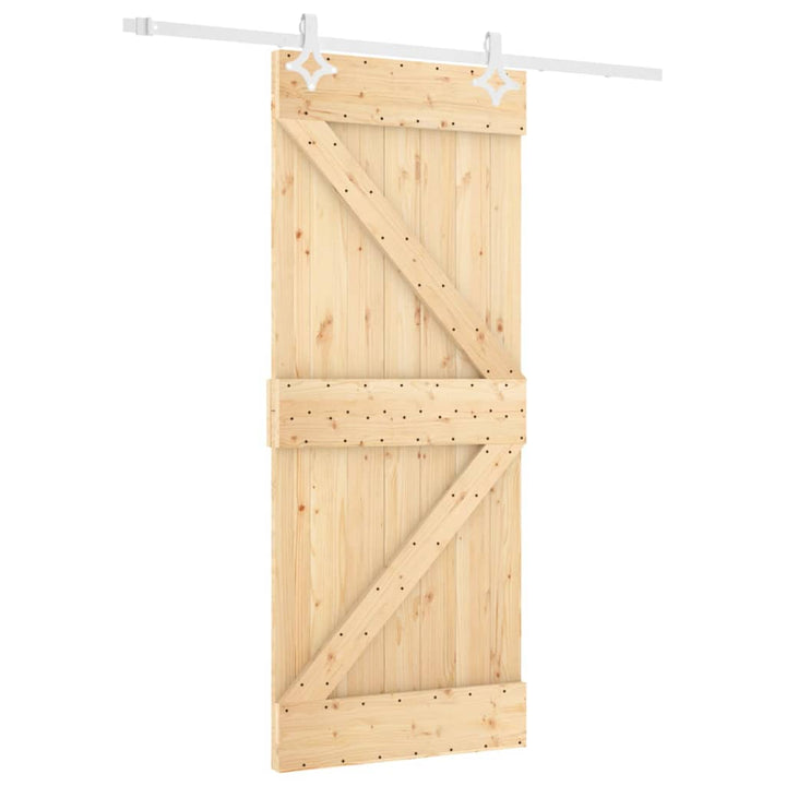 Ușă Glisantă Cu Set De Feronerie 80X210 Cm, Lemn Masiv De Pin