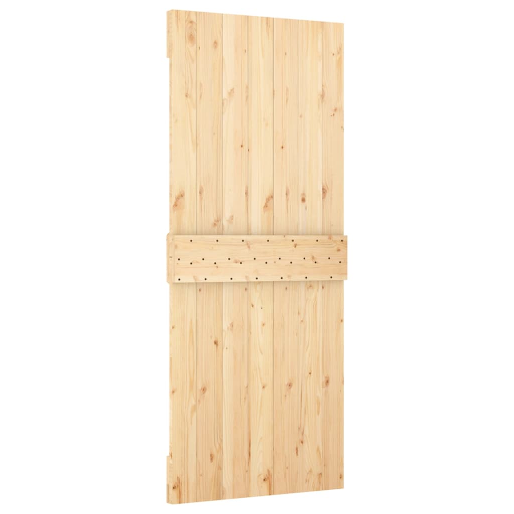 Ușă Glisantă Cu Set De Feronerie 80X210 Cm, Lemn Masiv De Pin