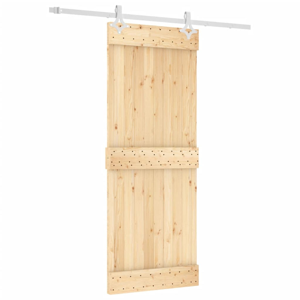 Ușă Glisantă Cu Set De Feronerie 80X210 Cm, Lemn Masiv De Pin