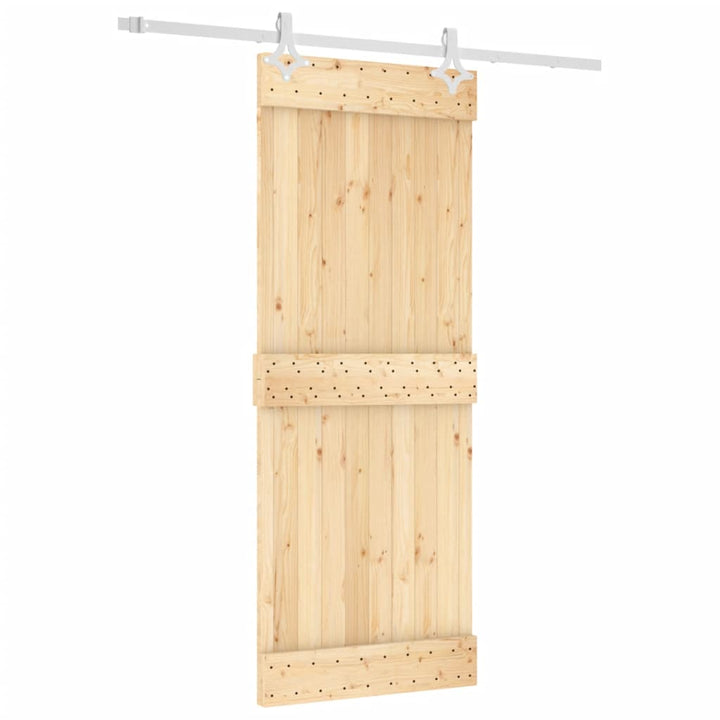 Ușă Glisantă Cu Set De Feronerie 80X210 Cm, Lemn Masiv De Pin
