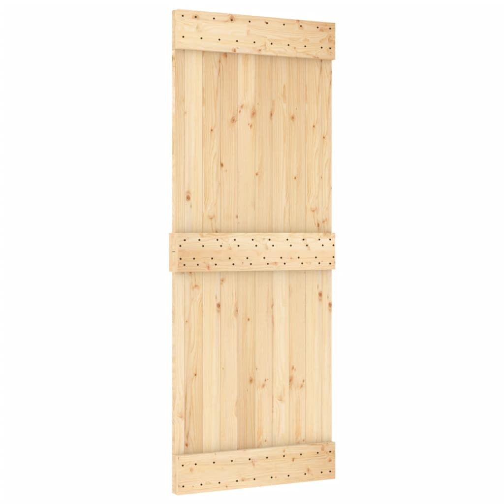 Ușă Glisantă Cu Set De Feronerie 80X210 Cm, Lemn Masiv De Pin