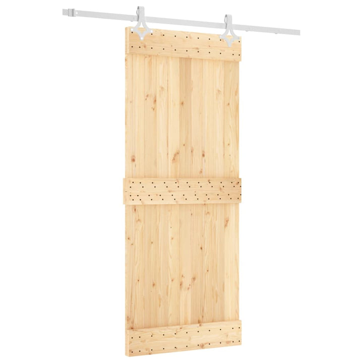 Ușă Glisantă Cu Set De Feronerie 85X210 Cm, Lemn Masiv De Pin