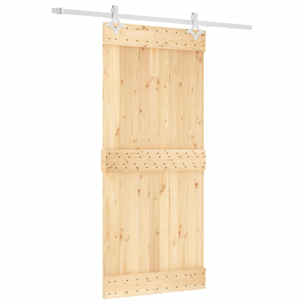 Ușă Glisantă Cu Set Feronerie, 90X210 Cm, Lemn Masiv De Pin