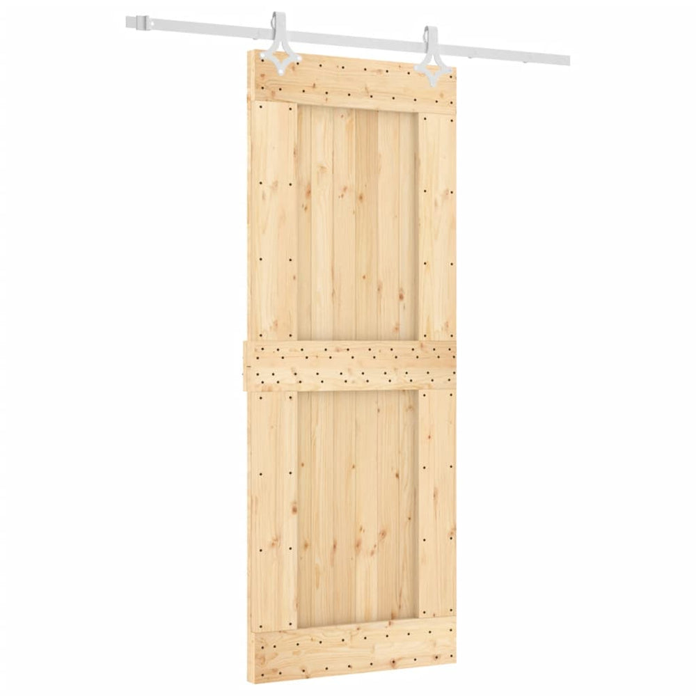 Ușă Glisantă Cu Set De Feronerie 80X210 Cm, Lemn Masiv De Pin