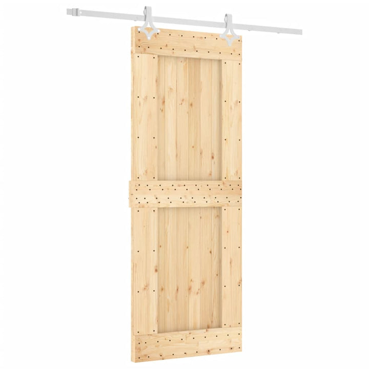 Ușă Glisantă Cu Set De Feronerie 80X210 Cm, Lemn Masiv De Pin