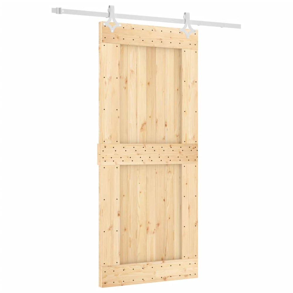 Ușă Glisantă Cu Set Feronerie, 90X210 Cm, Lemn Masiv De Pin