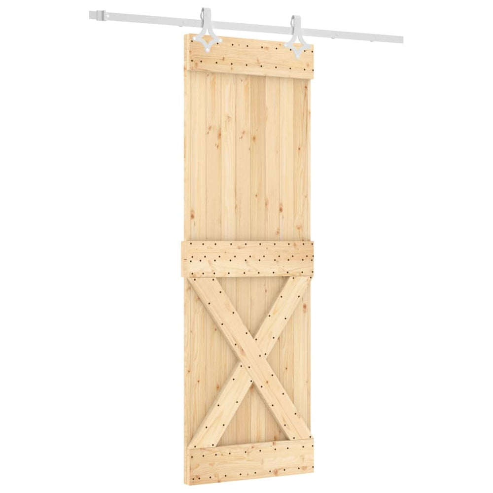 Ușă Glisantă Cu Set De Feronerie 70X210 Cm, Lemn Masiv De Pin