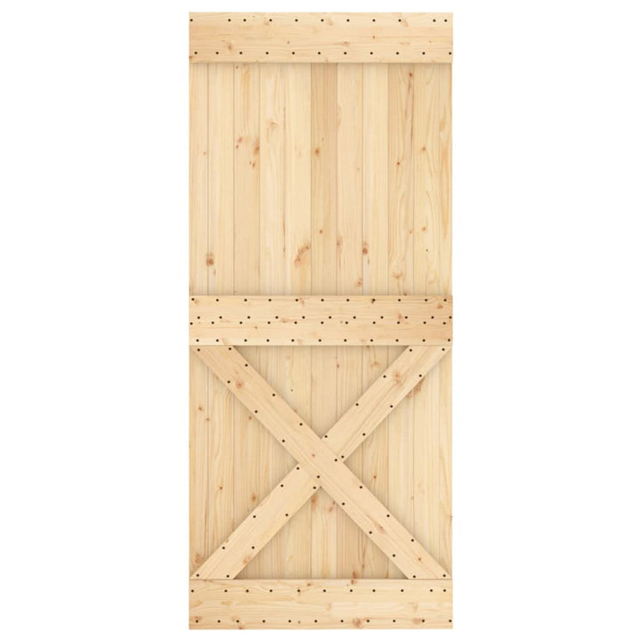 Ușă Glisantă Cu Set Feronerie, 90X210 Cm, Lemn Masiv De Pin