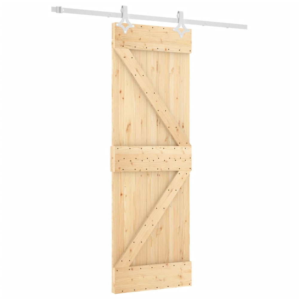 Ușă Glisantă Cu Set De Feronerie 70X210 Cm, Lemn Masiv De Pin