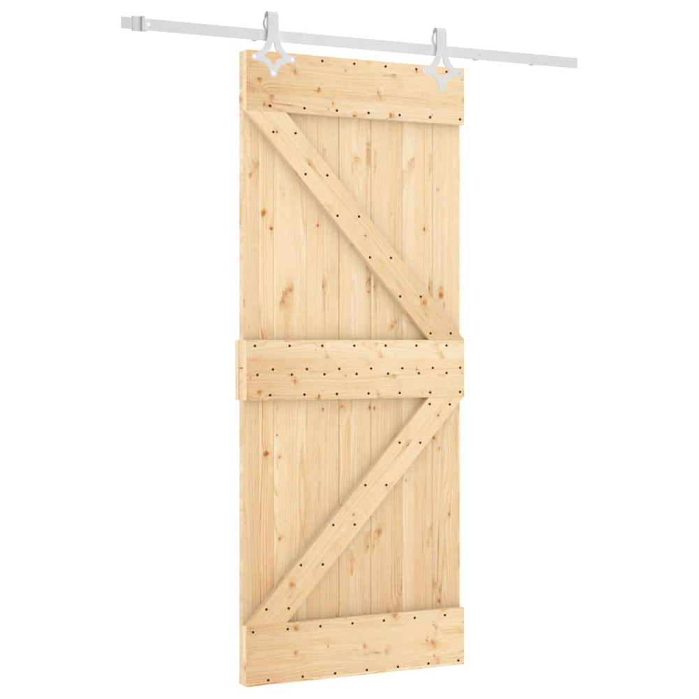 Ușă Glisantă Cu Set De Feronerie 85X210 Cm, Lemn Masiv De Pin