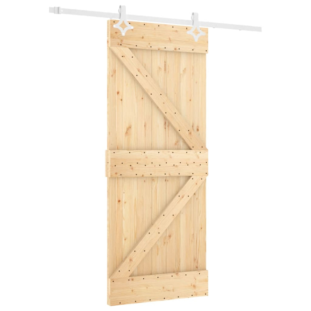Ușă Glisantă Cu Set De Feronerie 80X210 Cm, Lemn Masiv De Pin